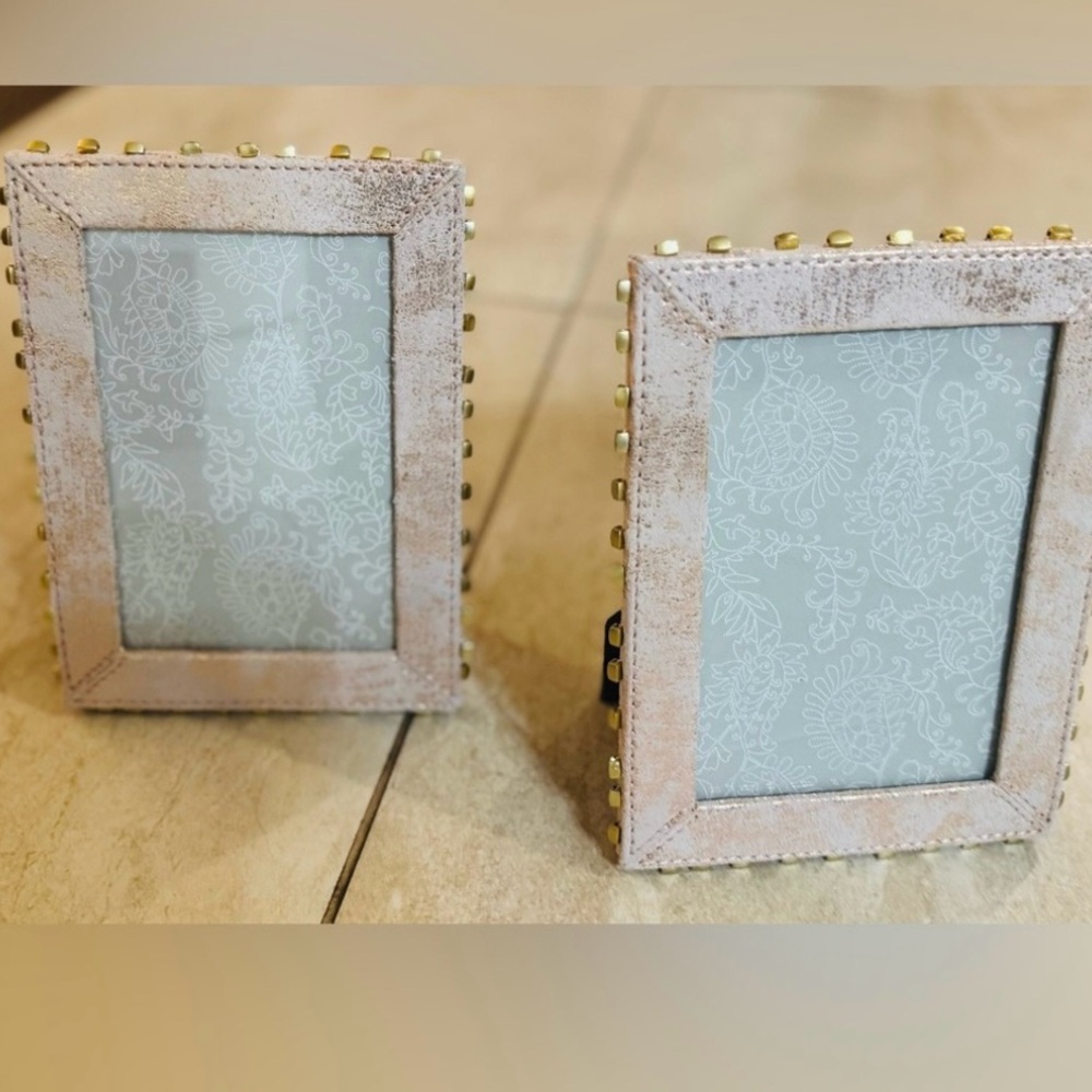 Anthropologie 2- 4X6 Juniper Leather Frames - Picture 7 of 7